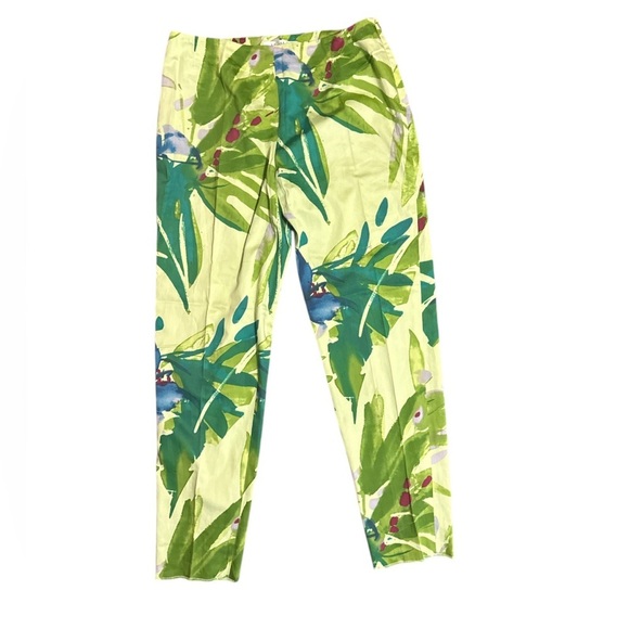 MaxMara Pants - Max Mara Tropical Green Palm Pants